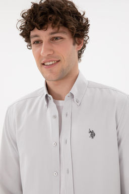 Erkek A__k Gri Uzun Kollu Basic G_mlek Sepette S_rpriz _ndirim - U.s. polo assn фото 3