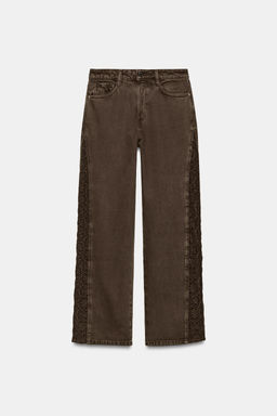 JEANS Z1975 LOOSE TIRO MEDIO COMBINADO CROCHET / Marr?n - Zara фото 7