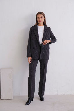 11782 Брюки со стрелками чёрные в полоску - Martichelli фото 27