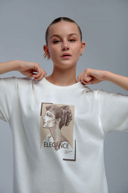 Арт. 31125 Футболка женская оверсайз 44-52 (5 шт) Цвет:молочный - Калинка фото 19