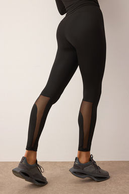 Siyah Tul Detayl? Tam Boy Orme Spor Tayt THMAW26TY00006