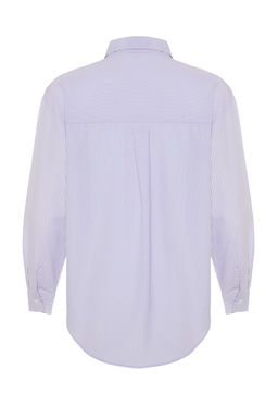 TRENDYOLMILLA Beyaz Loose Fit Pamuklu Dokuma Gomlek TWOAW20GO0107 фото 8