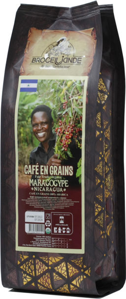 CAFE DE BROCELIANDE. Maragogype Nicaragua (зерновой) 250 гр. мягкая упаковка