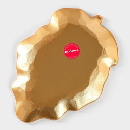 Блюдо для фруктов Доляна «Золотой лист», 25×18×2 см, золотое