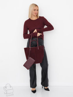 Сумка женская кожаная 2403YF angola red  Polina&Eiterou