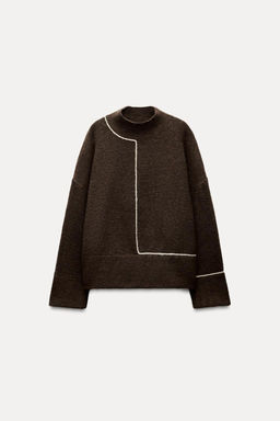 KNIT SWEATER WITH CONTRAST TRIMS - Zara фото 3