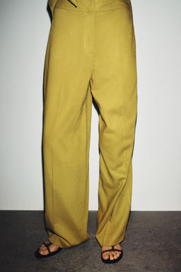 STRAIGHT-LEG LINEN BLEND TROUSERS - Zara фото 8