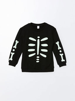 H12 Bisiklet Yaka Uzun Kollu Erkek Bebek Sweatshirt