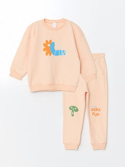 Bisiklet Yaka Bask?l? Erkek Bebek E?ofman Tak?m