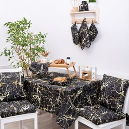 Скатерть декоративная Радушная хозяйка (Традиция) 145х145, рогожка, 100 % хлопок, Мрамор 145х145  фото 9