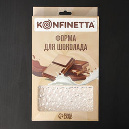 Форма для шоколада KONFINETTA Воздушный, пластик, 3 ячейки, 27.5?17.5?2.5 см, ячейка 15.3?7.5?0.8 см, прозрачная
