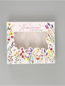 Цена за 2 шт. Коробка подарочная Нежность, тиснение, 23.5?20.5?5.5 см