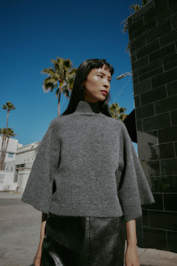 JERSEY PUNTO MANGA ANCHA / Gris vigor? - Zara фото 3