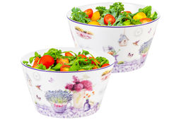 Набор 2 салатников 600 мл 13*13*7,5 см Лаванда NEW BONE CHINA