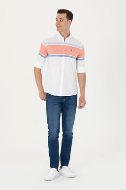 U. S. Polo Assn / Мужская белая рубашка с длинным рукавом - U.s. polo assn фото 11