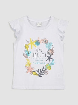 Bisiklet Yaka Bask?l? K?z ?ocuk ?ortlu Pijama Tak?m?