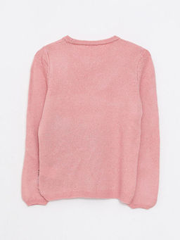 Bisiklet Yaka Desenli Uzun Kollu K?z ?ocuk Triko Kazak - Waikiki фото 2