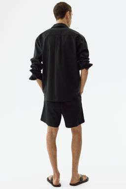 Pantal?n corto en mezcla de lino Relaxed Fit - H&m фото 9