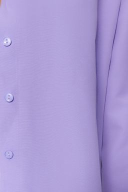 Plaj Giyim Lila Dokuma Maxi Gomlek TBESS22GO0664