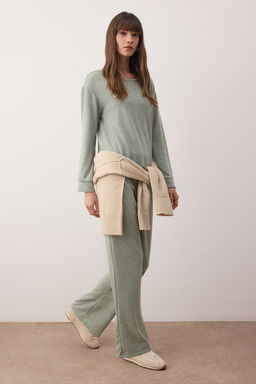 Mint Yumusak Tuse K?sl?k Yumos Orme Pijama Tak?m? THMAW26PT00182