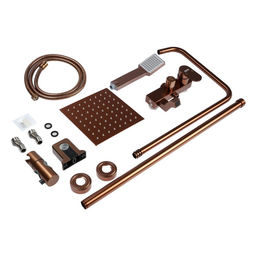 Душевая система ZEIN Z3870, смеситель, тропическая и ручная лейка, алюминий, bronze