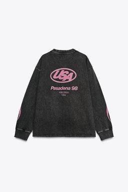 FADED-EFFECT T-SHIRT WITH SLOGAN - Zara фото 6