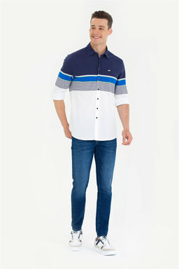 Мужская темно-синяя рубашка с длинным рукавом - U.s. polo assn фото 11