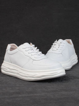 05-PDD181-1 WHITE Кроссовки женские (натуральная кожа)