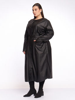 Кожаное пальто PL39309BLK01 - Артесса фото 12