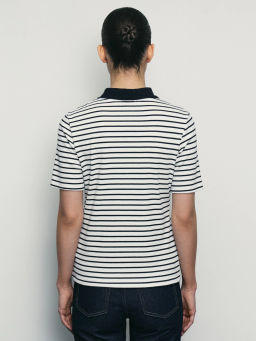 Джемпер-поло на молнии в полоску / Zarina  фото 6