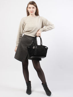 LACCOMA сумка Y2373F-черный натуральная замша, натуральная кожа полиэстер  фото 2