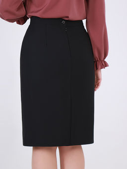 Юбка черная с разрезом спереди - Almond фото 4