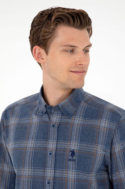 Мужская рубашка с длинным рукавом цвета индиго Неожиданная скидка в корзине - U.s. polo assn фото 2