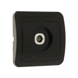 Розетка ТВ Luazon Lighting «Орион», скрытая, IP20, одноместная, чёрная