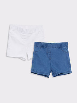 Beli Lastikli Basic K?z Bebek Jean ?ort 2li