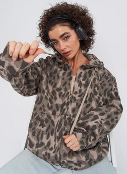 K13191 Толстовка с капюшоном (утеплитель евро мех) КОРИЧНЕВЫЙ