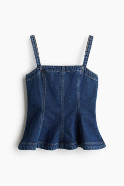 Top denim con peplum