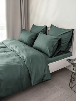 Пододеяльник сатин-страйп 175x210 зеленый сатин - Denastia фото 6