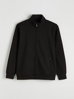 Dik Yaka Erkek Fermuarl? Sweatshirt