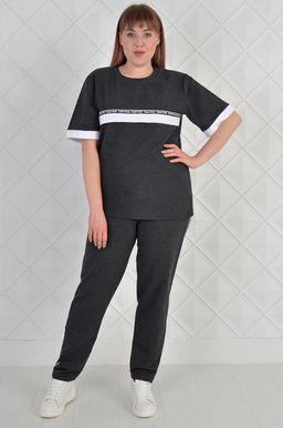 Арт. 2346 Костюм с брюками женский  50-58 (5 шт) Цвет:верх- антрацит, низ- антрацит