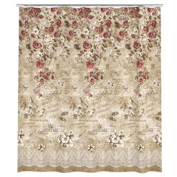 Штора для ванной комнаты, полиэстер, 180*180 см, VINTAGE FLOWERS, шт