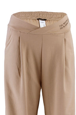 TRENDYOLMILLA Siyah Bask? Detayl? Wide Leg/Rahat Kesim Asimetrik Bel Orme Pantolon TWOAW23PL00389 фото 7