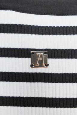ZARA STRIPED BROOCH TOP  фото 7