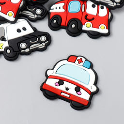 Декоративные элементы для творчества Арт Узор. Спецслужбы. Транспорт, набор 15 шт., резина, 2.8?3.5 см, МИКС