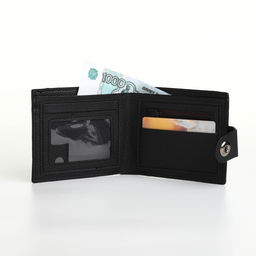 Портмоне мужское на магните, отдел для карт, монет, чёрное