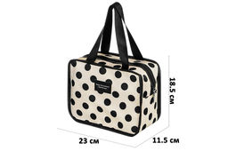 Косметичка - сумочка 23*11,5*18,5 см Белая в черный горошек, с двумя ручками - Elan gallery фото 2