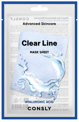 Consly Тканевая маска глубоко увлажняющая с гиалуроновой кислотой Clear Line Advanced Skincare Hyaluronic Acid Mask Sheet (25 мл)  фото 2