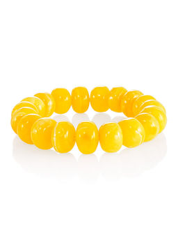 Браслет из натурального балтийского янтаря Шайбы крупные медовые