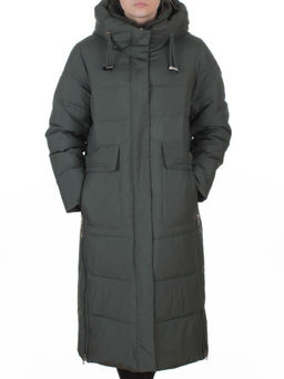 8359 DK. GREEN Пальто зимнее женское (200 гр. холлофайбер)
