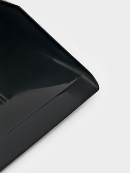 Щётка с совком Meli, бамбуковый держатель, 26×24×98 см, чёрная